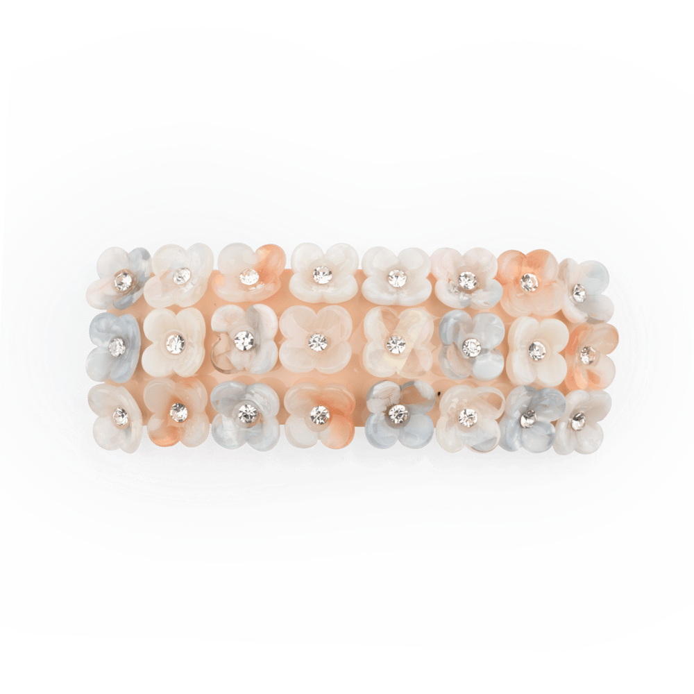 I Can Buy Myself Flowers Clip – hårspænde i neutral farve med små blomster og rhinsten fra SUI AVA