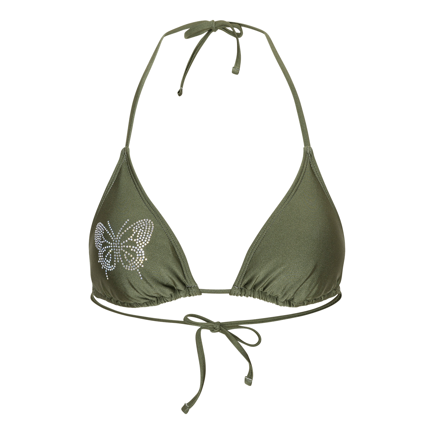 Butterfly Bikini Top - Army green bikini top with sparkling