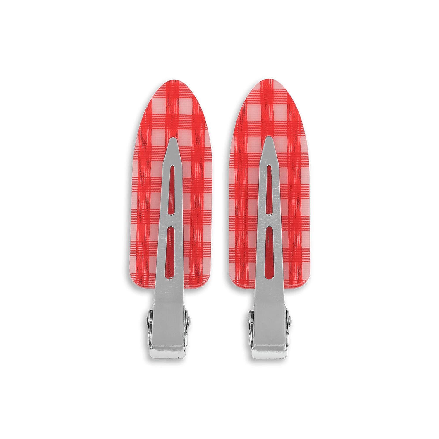 Checkered Clips – sæt med 2 røde ternede hårspænder fra SUI AVA.