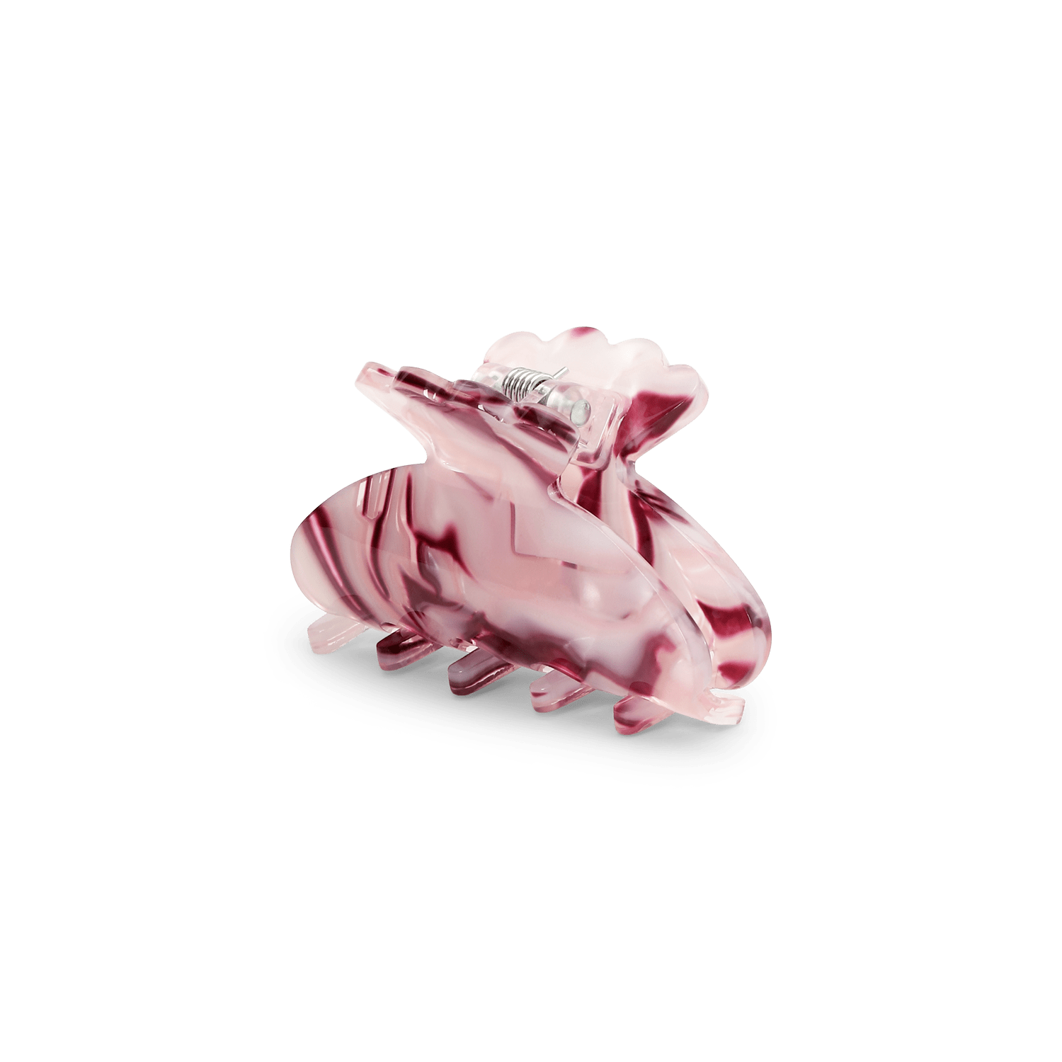 Mini hårklemme i satin med bordeaux og rosa marmorlook – Helle Cinnamon Satin Mini