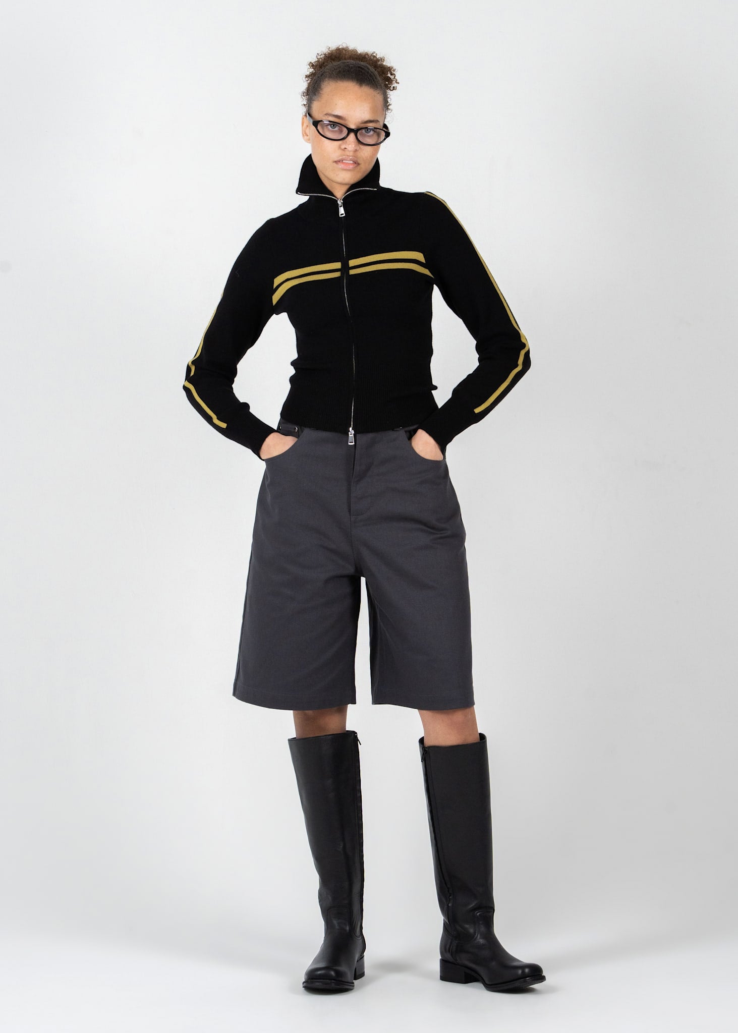 Track Zip Knit Cardigan – SUI AVA