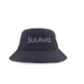 Britney Denim Buckethat – sort denim bøllehat med Sui Ava logo i strass.