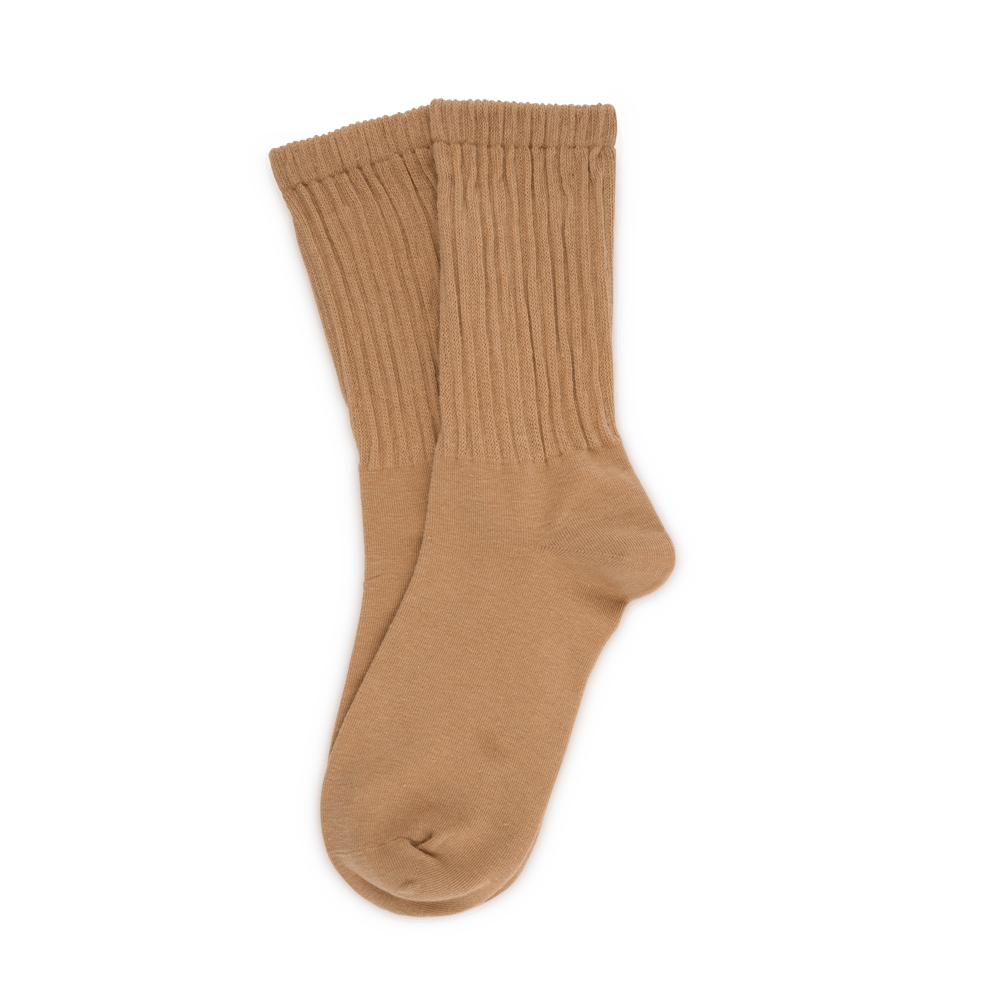 Magda Socks i beige med ribstruktur og blød pasform