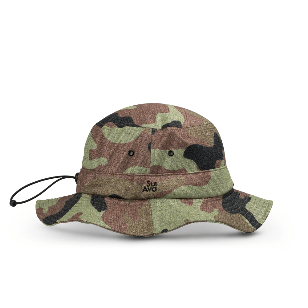 Dolly Glitter Buckethat i camouflageprint med sort justerbar snor