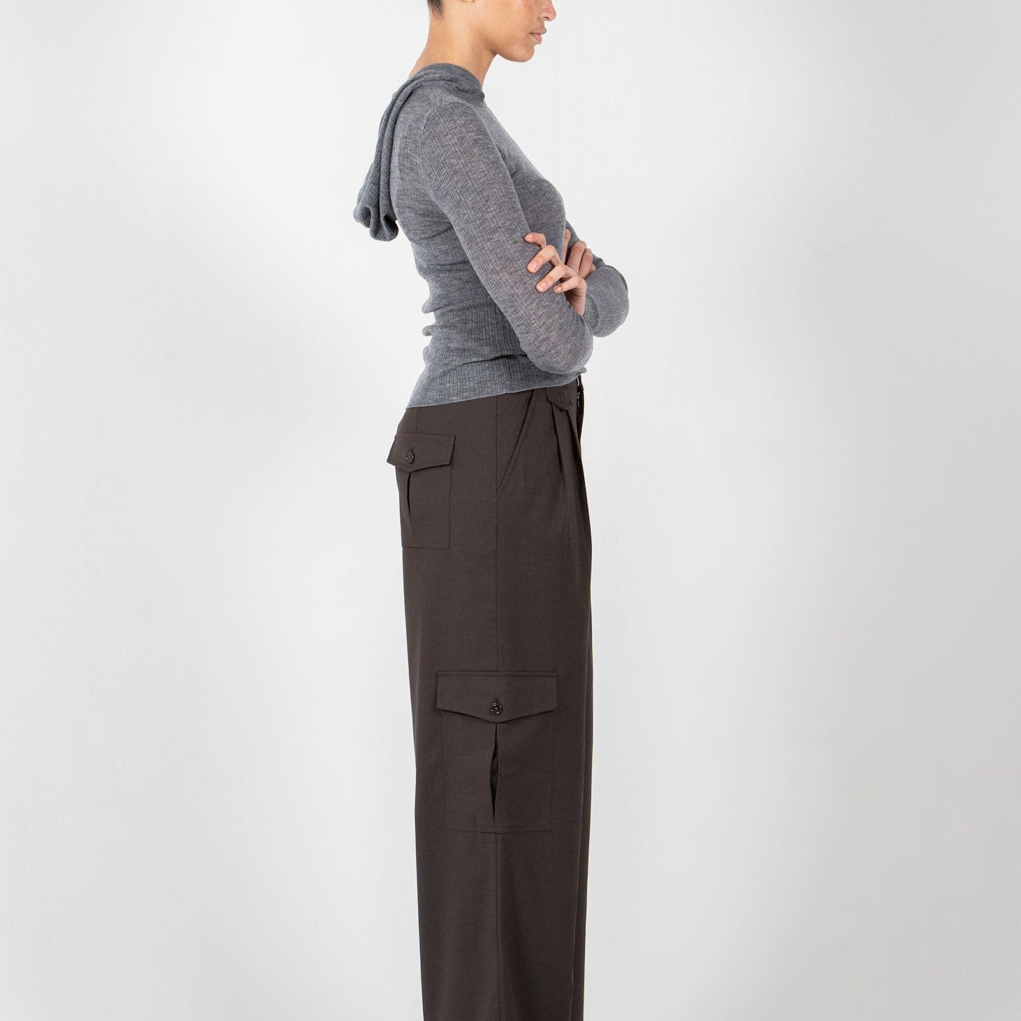 Hooded Merino Wool Shirt