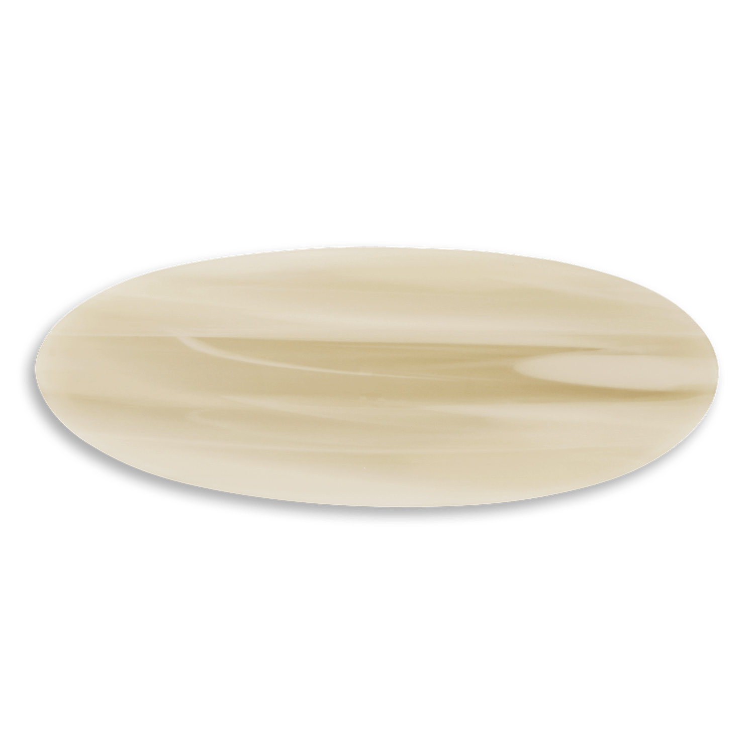 Oval Bone Clip i lys beige med marmoreret finish og blød, rundet form