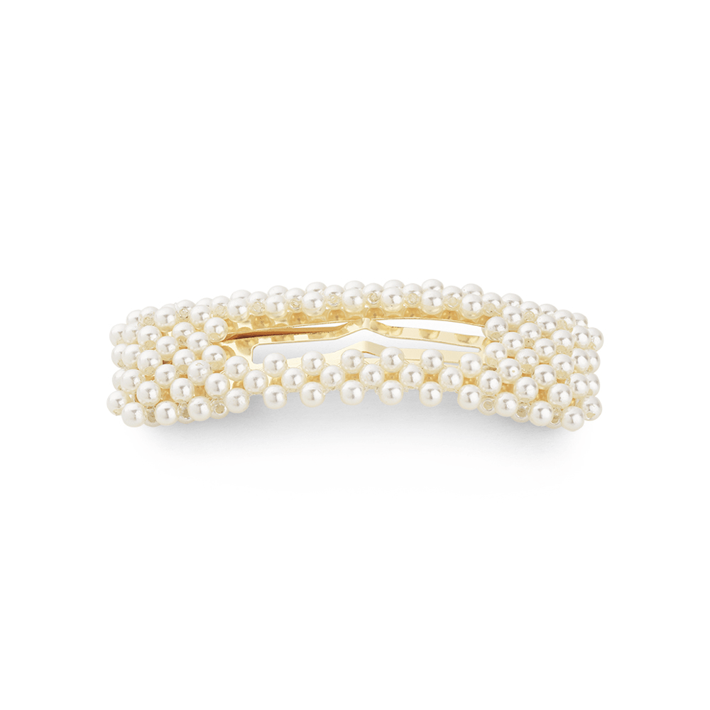 Ingeborg Clip i gylden vintage farve med perler – elegant hårspænde fra SUI AVA