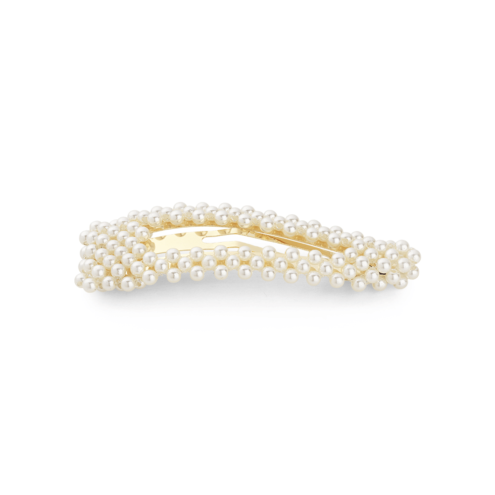 Hårspænde med perler i vintage guld fra SUI AVA – Ingrid Clip i klassisk design med feminint touch.
