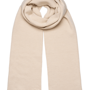 Beige Mariah Scarf i blød strik fra SUI AVA – elegant og varm til kolde dage