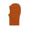 Ribstrikket Signe Balaclava i burnt orange uld 