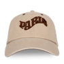 SUI AVA City Cap – beige cap med brun Paris-grafik på fronten.