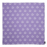 Lilla silketørklæde med hvide smiley-ansigter – Silk Scarf Happiness fra SUI AVA