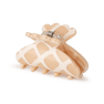 Helle Chocolate Mini hårklemme i beige og hvidt mønster.