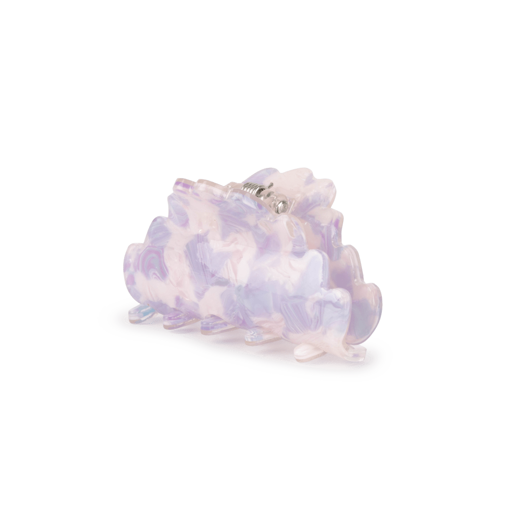 Simone Attract Mini hårklemme i lilla perlemor med bølget silhuet.