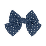 Denim Bow – hårsløjfe i denim med hvide hjerter fra SUI AVA