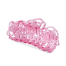 Rosie Giga hårklemme i rose – stor, let gennemsigtig hårklemme med rosemotiver, perfekt til langt og kraftigt hår.