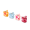 4-Pack Flower Bouquet Mini – små hårklemmer formet som blomster i pink, rød, gul og lyseblå.