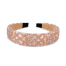 Sandy Crystal Headband – Hårbøjle i nude satin med håndsatte krystaller