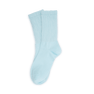 Lyseblå Magda Socks – ribstrikkede bomuldsstrømper i cool blå farve