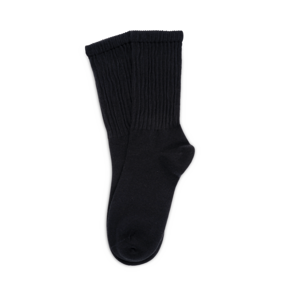 Magda Socks i sort – ribstrikkede bomuldsstrømper i klassisk sort