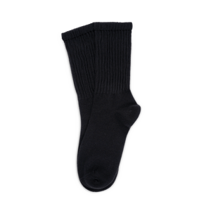 Magda Socks i sort – ribstrikkede bomuldsstrømper i klassisk sort