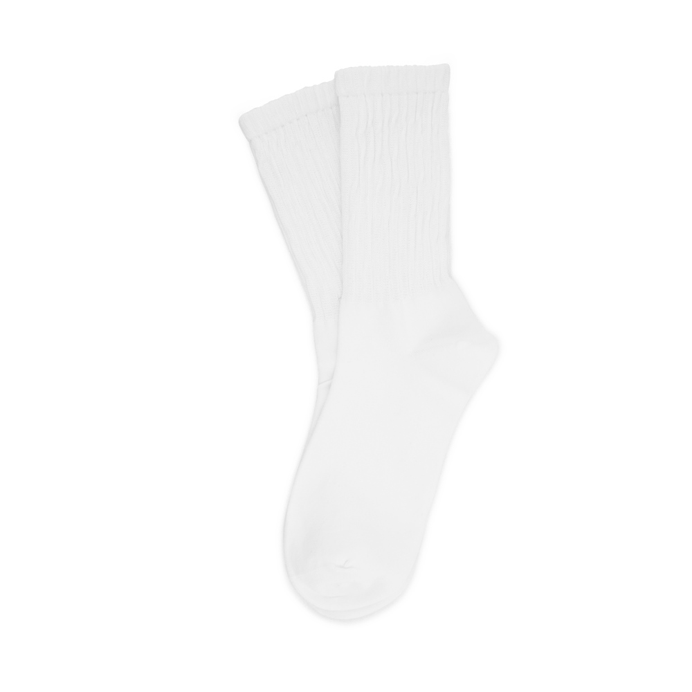 Magda Socks i hvid med ribstruktur og klassisk skaft