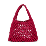 Sonja Open Bag i pink – Let og rummelig net-taske med et åbent, vævet design.