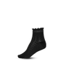 Sorte Emma Ankle Socks med blondemønster og bølget kant