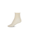 Emma Ankle Socks i cremehvid med blondemønster og bølget kant