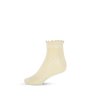 Lysegule Emma Ankle Socks med blondemønster og bølgekant