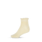 Lysegule Emma Ankle Socks med blondemønster og bølgekant