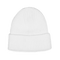 Nico Beanie i hvid – klassisk ribstrikket hue med foldet kant i blød uldblanding.