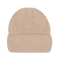 Beige hue i ribstrikket cashmere med opsmøg – klassisk og varm vinteraccessory
