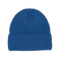 Cashmere beanie i blå ribstrik med foldet kant – hue i 100% cashmere
