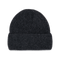 Mørkegrå cashmere beanie i ribstrik med bred fold – klassisk og varm hue i 100% cashmere