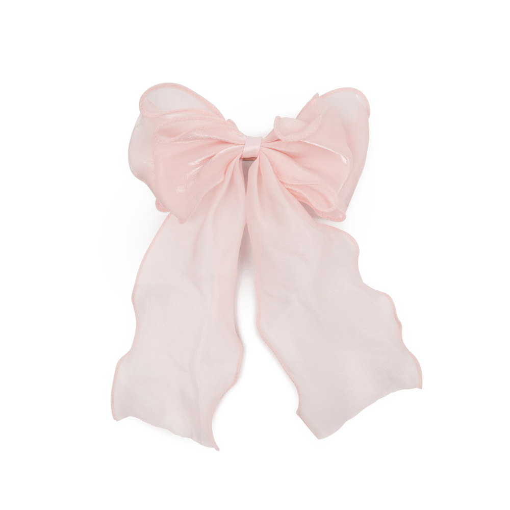 Stor rosa hårsløjfe i let stof med klemme – Holly Bow fra SUI AVA