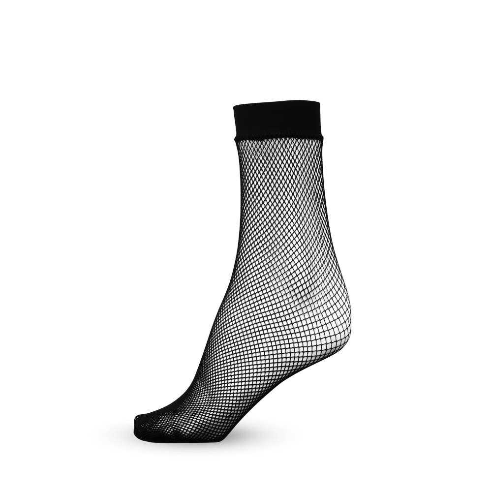 Fishnet Socks – Sorte netstrømper med elastisk kant fra SUI AVA