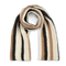 Walter Scarf i chunky strik med brede striber i brun, sort og creme – halstørklæde i neutrale nuancer