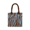 Zebra Glitter Bag i lyseblå/brun – Glitrende skuldertaske med zebra-mønster til daglig brug.