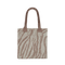 Zebra Glitter Bag i cream/taupe – Skinnende skuldertaske med zebra-mønster til daglig brug.