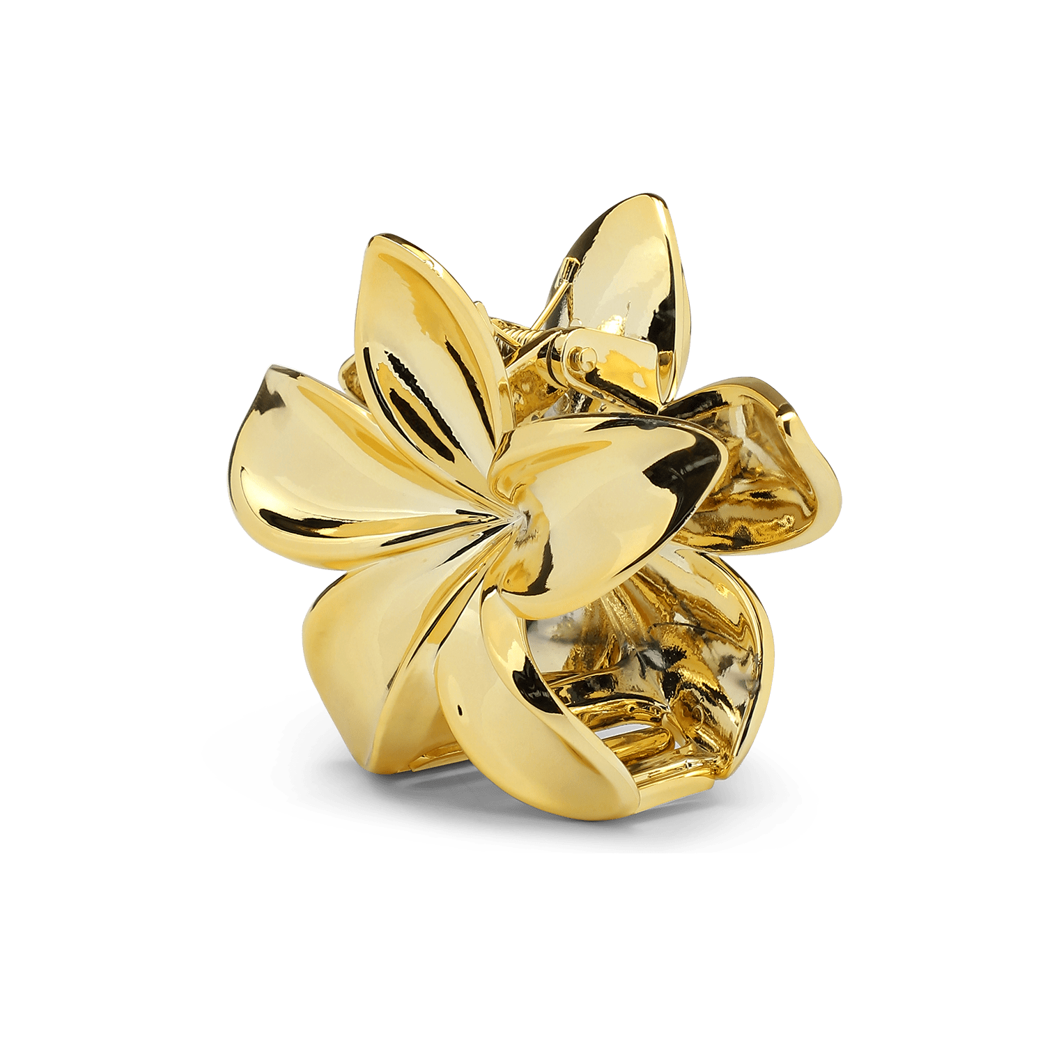 Guld hårklemme formet som en blomst – Plumeria Metallic Big fra SUI AVA