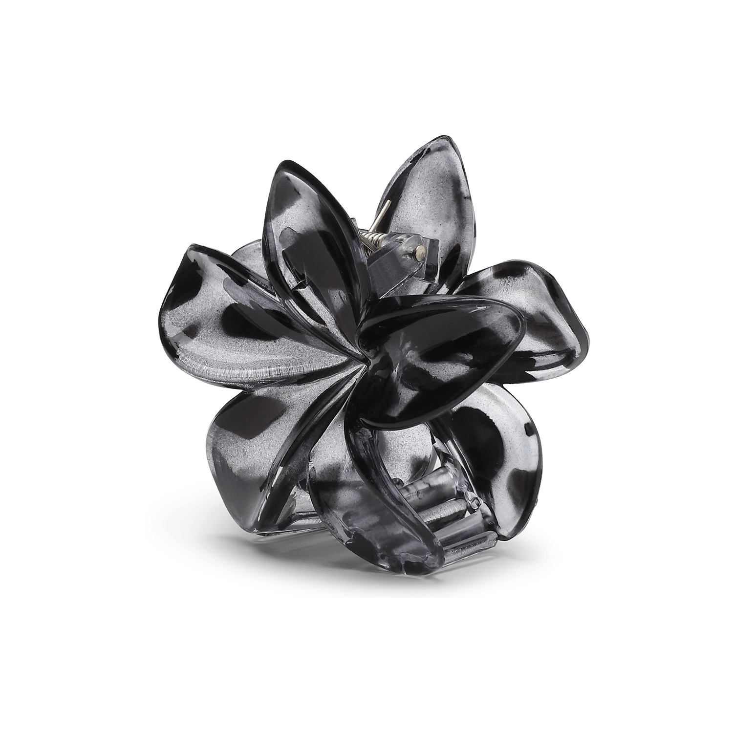 Plumeria Clarity Big fra SUI AVA – stor, elegant hårklemme med blomstermotiv og klar finish, ideel til at skabe stilfulde og sofistikerede frisurer.