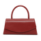 Overlapping Closure Handbag – elegant håndtaske i burgundy med overlappende lukning.