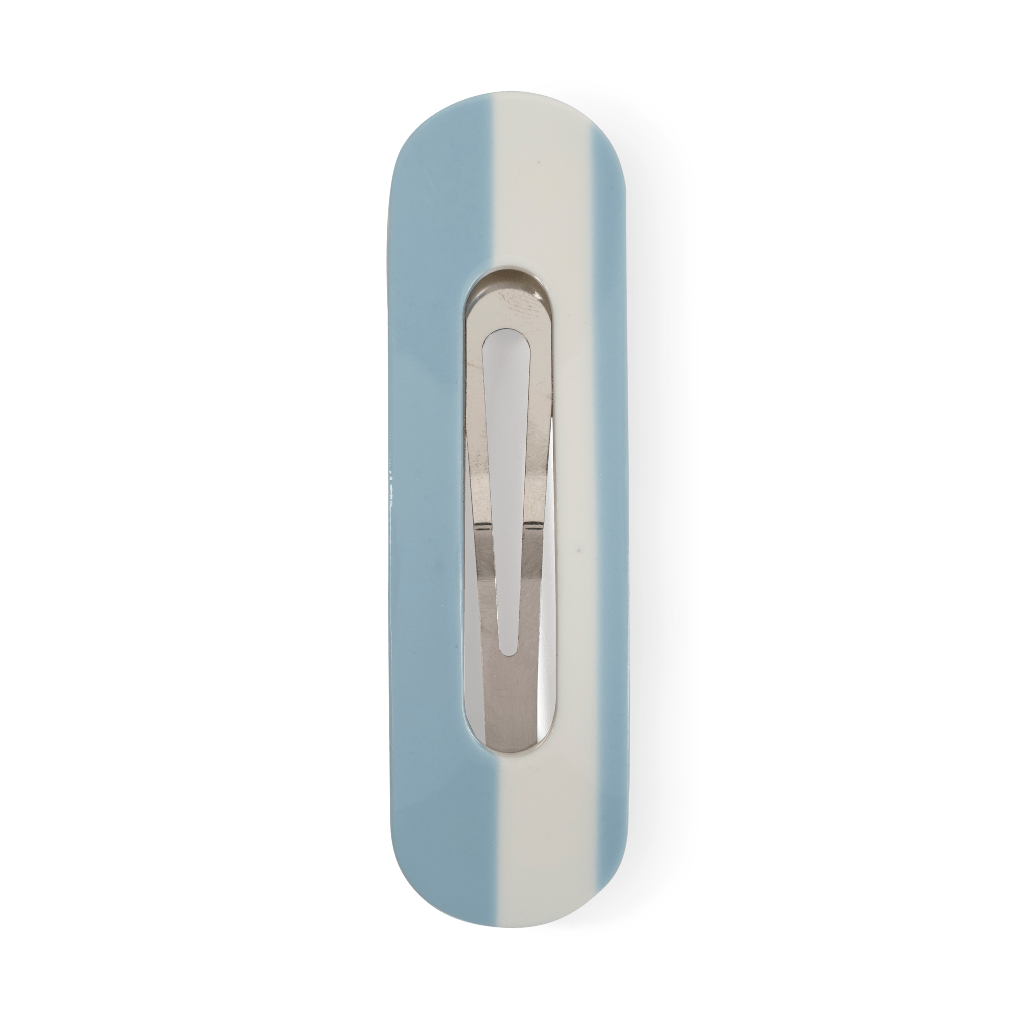 Striped Buckle Clip fra SUI AVA – stilfuld hårclip med et lyseblåt stribet design og spænde, ideel til at tilføje et friskt og elegant touch til dine frisurer.