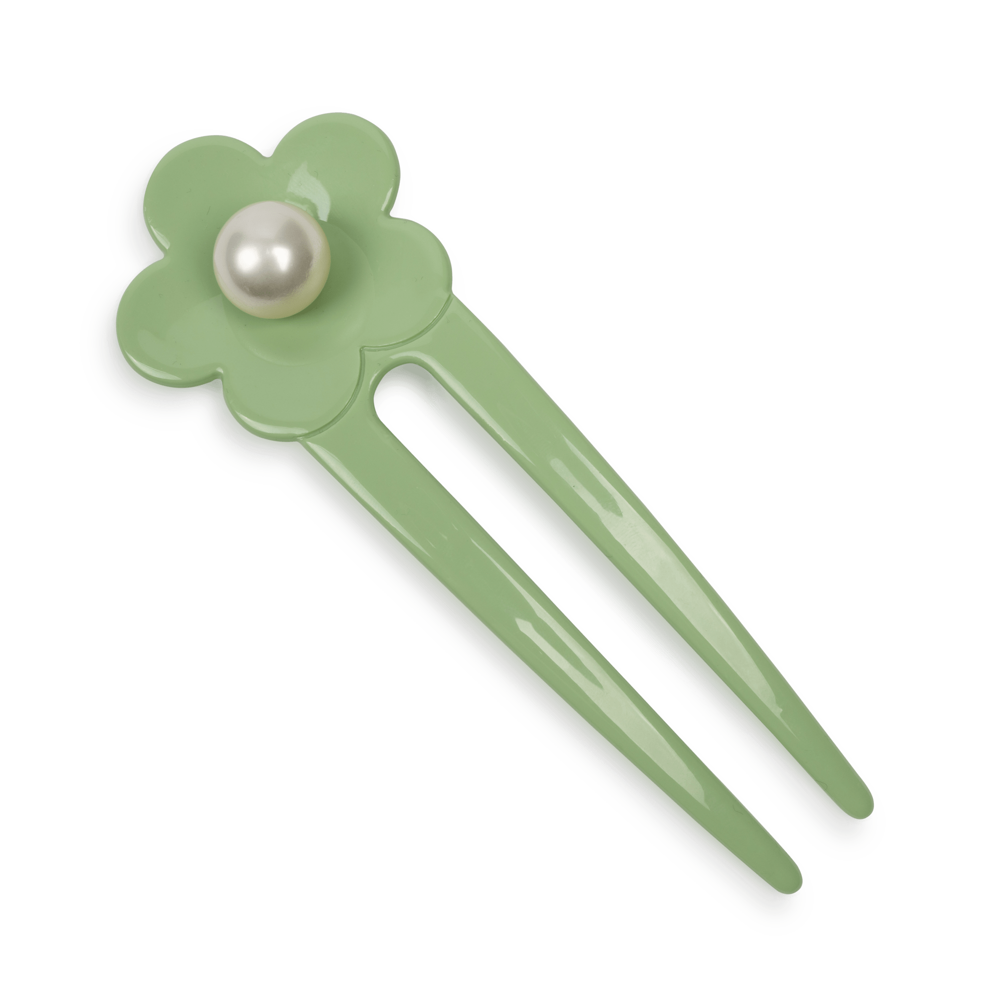Eva Flower Pearly Clip fra SUI AVA – elegant hårclip med blomster- og perledetaljer, perfekt til at skabe feminine og sofistikerede frisurer.