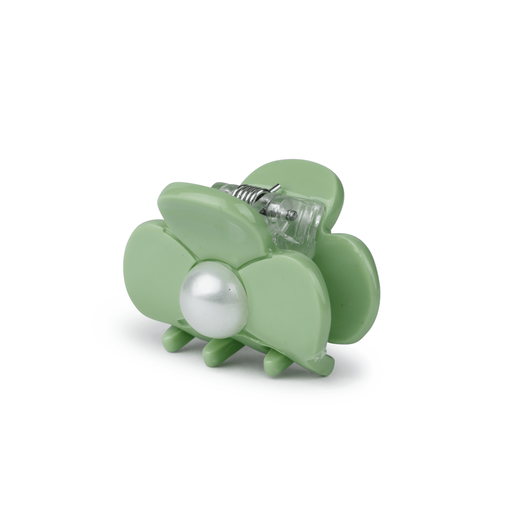 Three-leaf Clover Pearly Mini fra SUI AVA – lille hårclip i en elegant grøn nuance med trekløverdesign og perledetaljer, perfekt til at tilføje et naturligt og stilfuldt touch til dine frisurer.