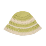 Bohemian Striped Hat fra SUI AVA – stilfuld hat i en frisk grøn nuance med et stribet design, ideel til at tilføje et bohemeinspireret og naturligt touch til dit look.