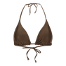 Waverly Bikini Top – vendbar bikini top i brun og blå med fleksibel pasform fra SUI AVA SWIM.