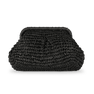 Olivia Bloom Bag – sort flet clutch med elegant design og magnetisk lukning fra SUI AVA.