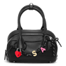 Sort Bowling Bag w. Charms med aftagelig skulderrem og dekorative charms.